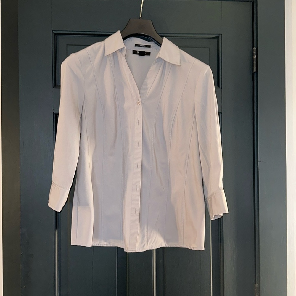 Style & Co button up blouse black and gray size large